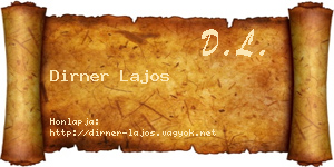 Dirner Lajos névjegykártya